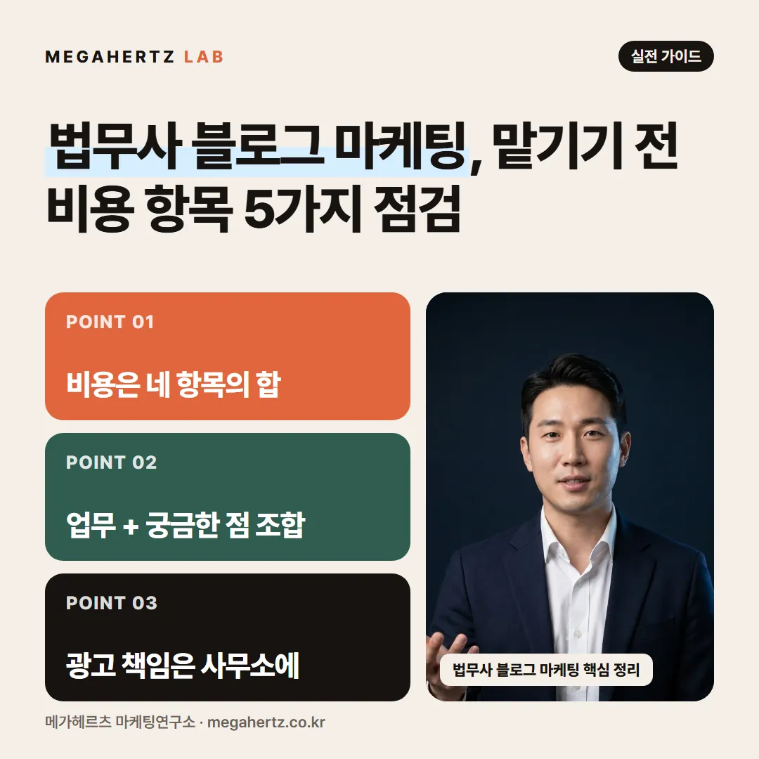 법무사 블로그 마케팅, 맡기기 전 비용 항목 5가지 점검