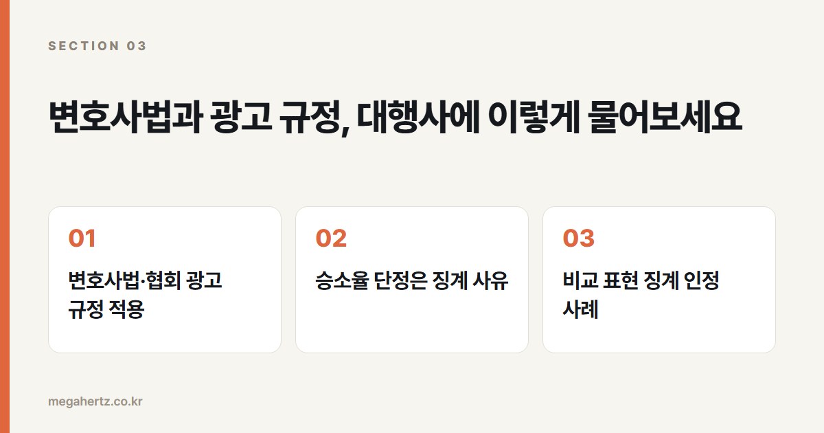 변호사법과 광고 규정, 대행사에 이렇게 물어보세요