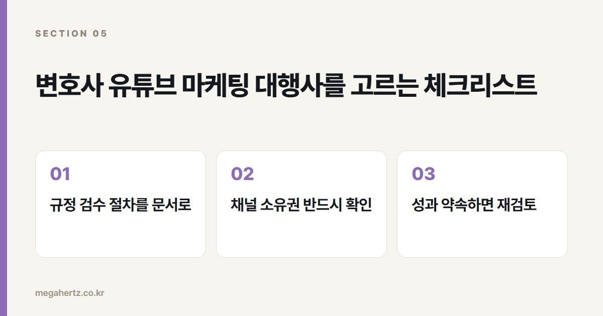 변호사 유튜브 마케팅 대행사를 고르는 체크리스트