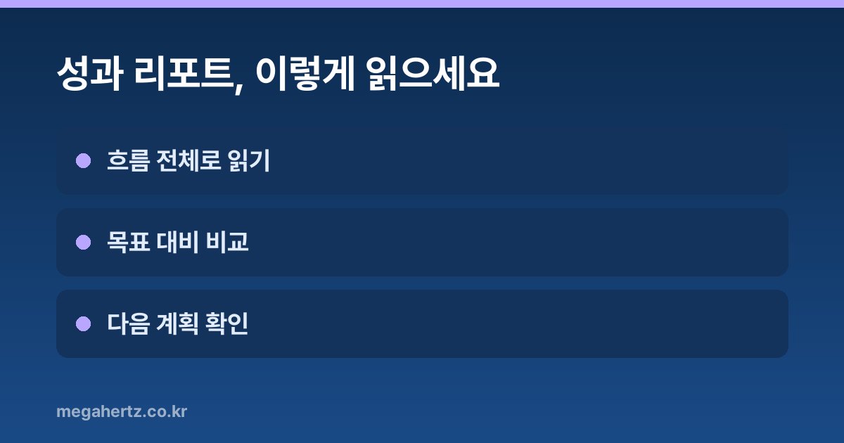 성과 리포트, 이렇게 읽으세요