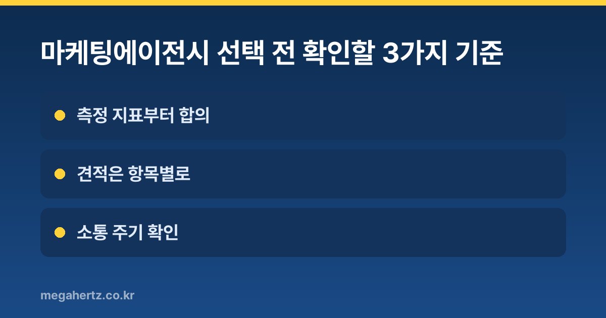마케팅에이전시 선택 전 확인할 3가지 기준