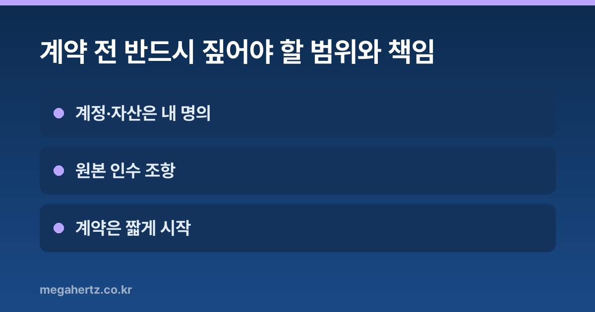 계약 전 반드시 짚어야 할 범위와 책임