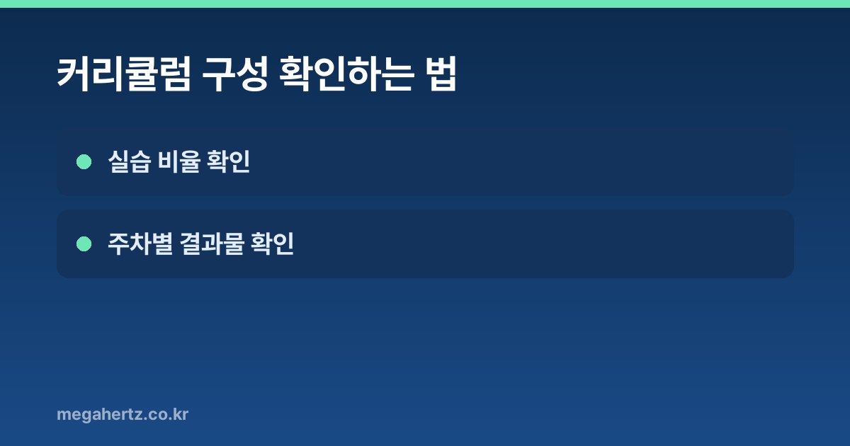 커리큘럼 구성 확인하는 법