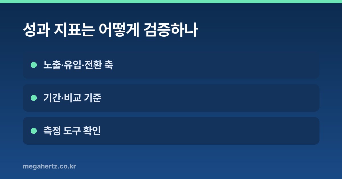 성과 지표는 어떻게 검증하나