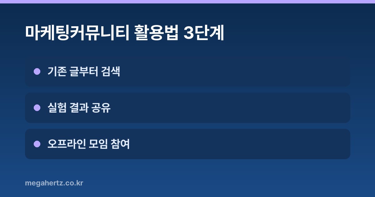마케팅커뮤니티 활용법 3단계