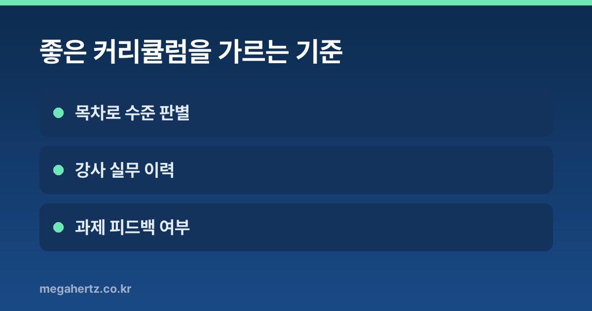 좋은 커리큘럼을 가르는 기준