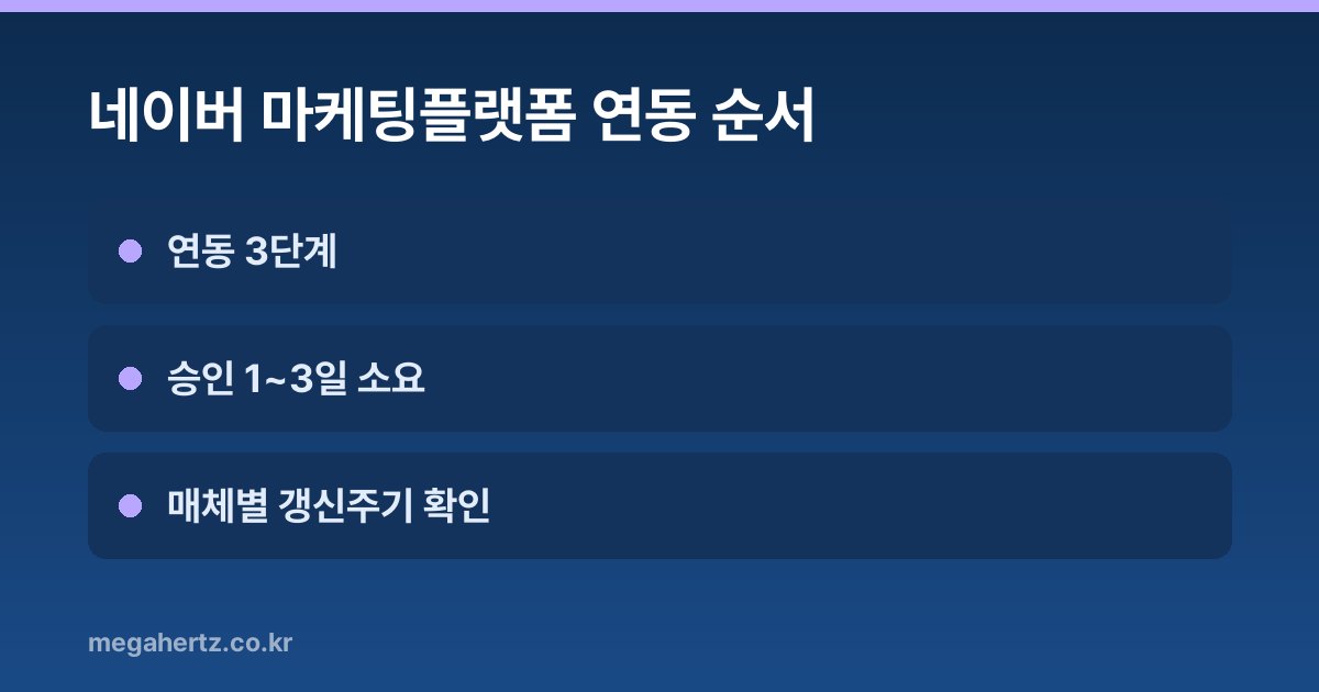네이버 마케팅플랫폼 연동 순서
