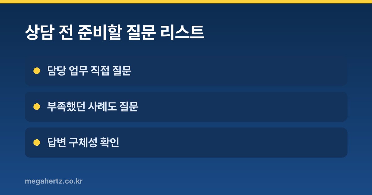 상담 전 준비할 질문 리스트