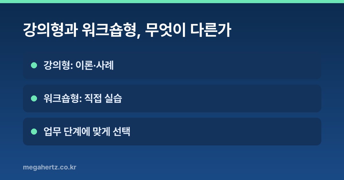 강의형과 워크숍형, 무엇이 다른가