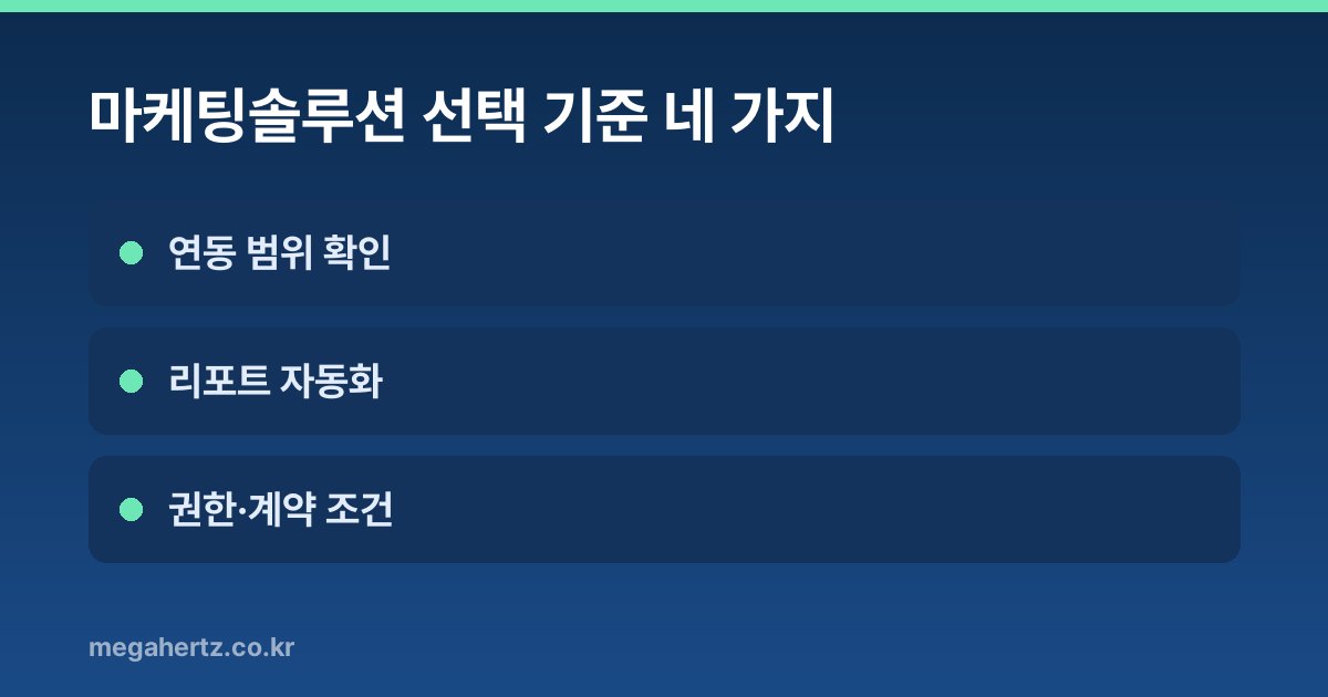 마케팅솔루션 선택 기준 네 가지