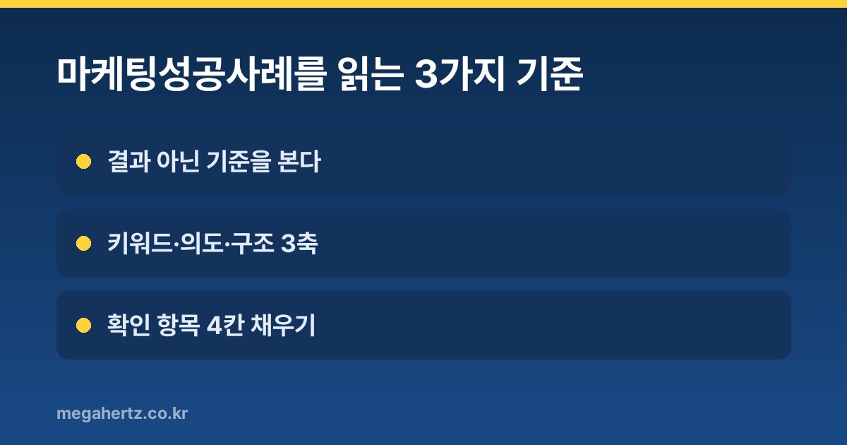 마케팅성공사례를 읽는 3가지 기준