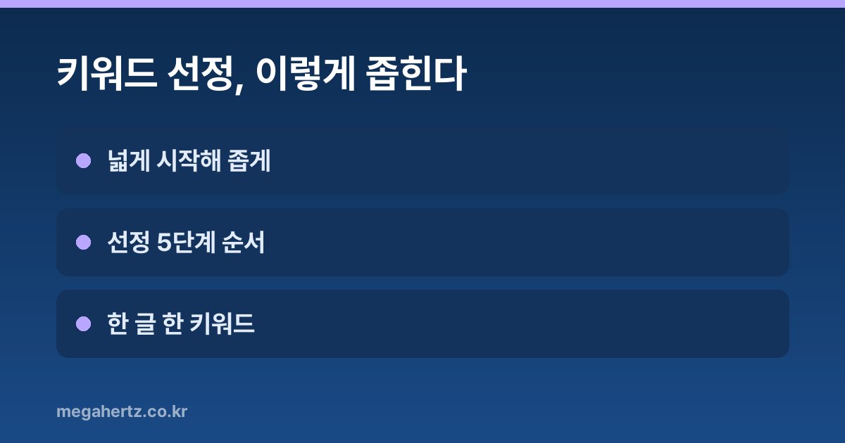 키워드 선정, 이렇게 좁힌다