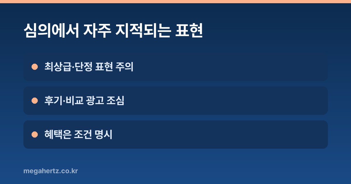 심의에서 자주 지적되는 표현
