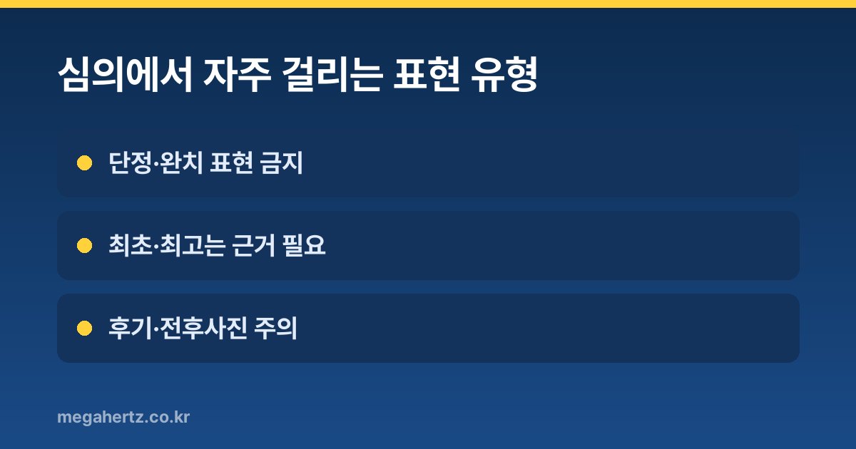 심의에서 자주 걸리는 표현 유형