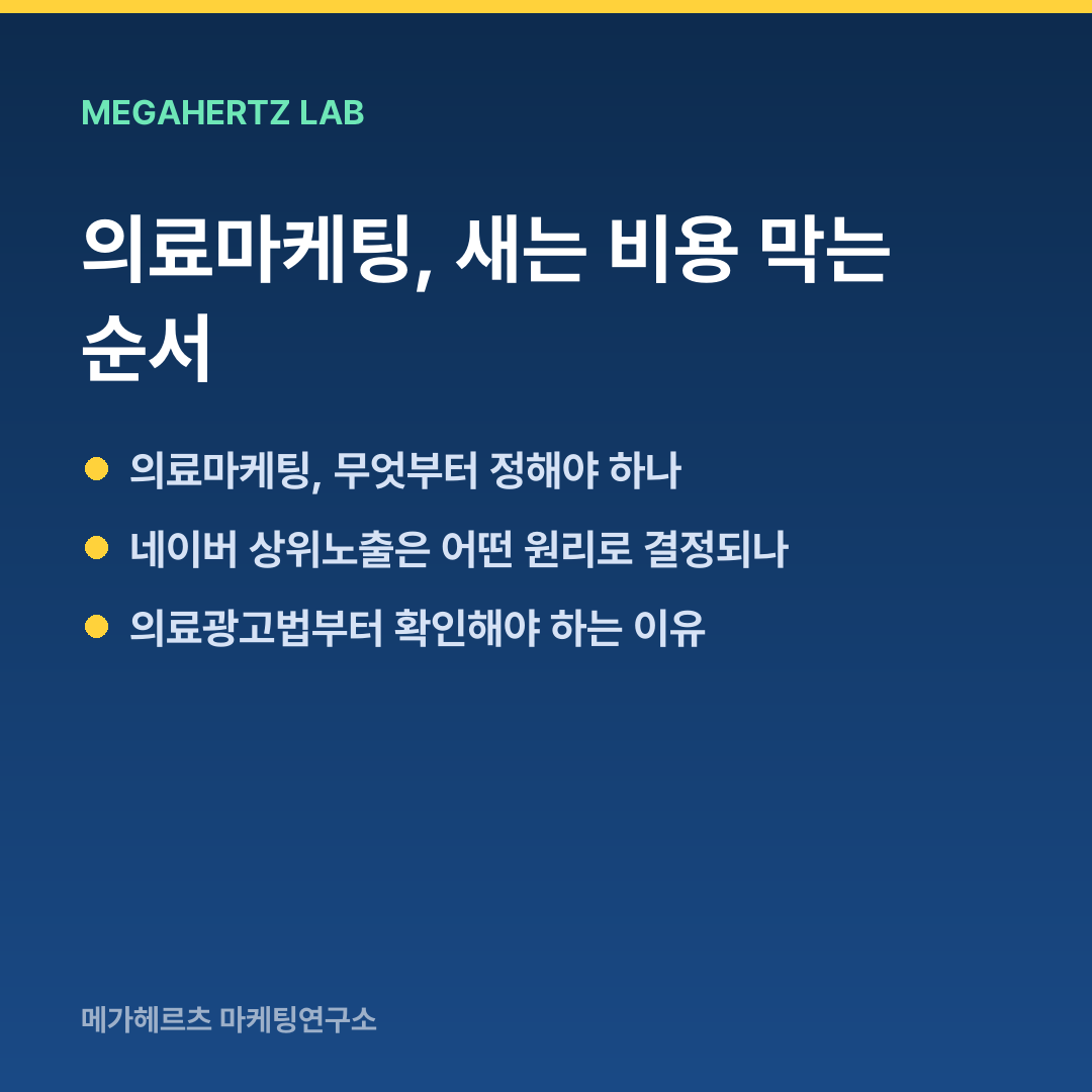 의료마케팅, 새는 비용 막는 순서