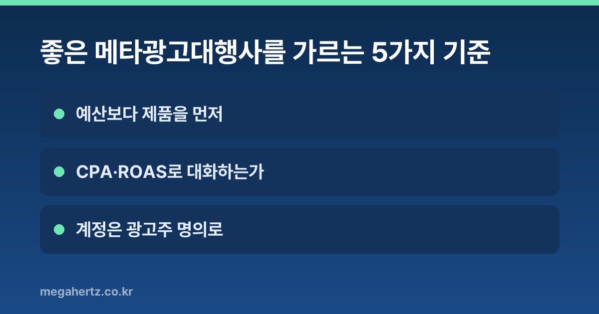 좋은 메타광고대행사를 가르는 5가지 기준