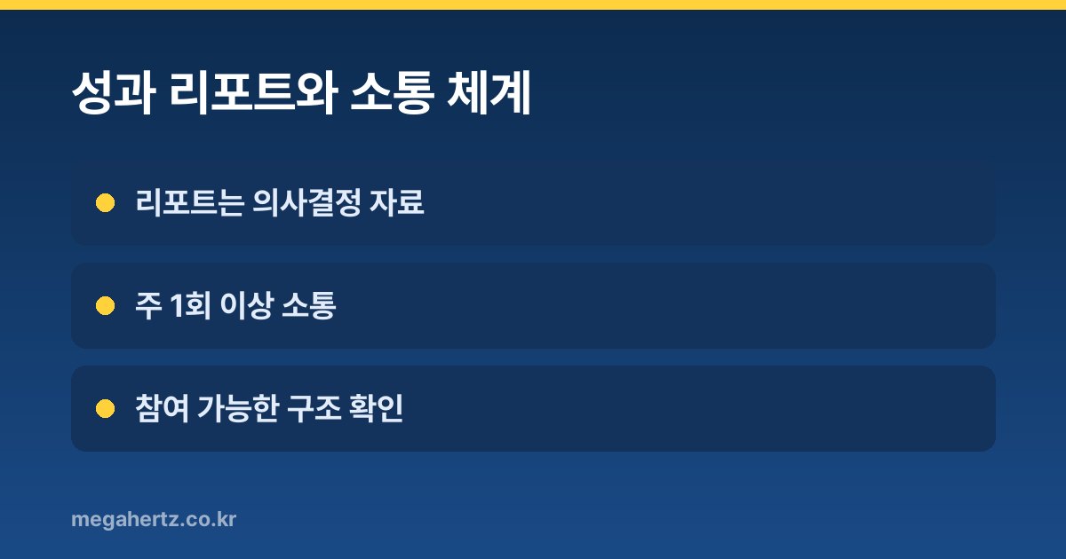 성과 리포트와 소통 체계