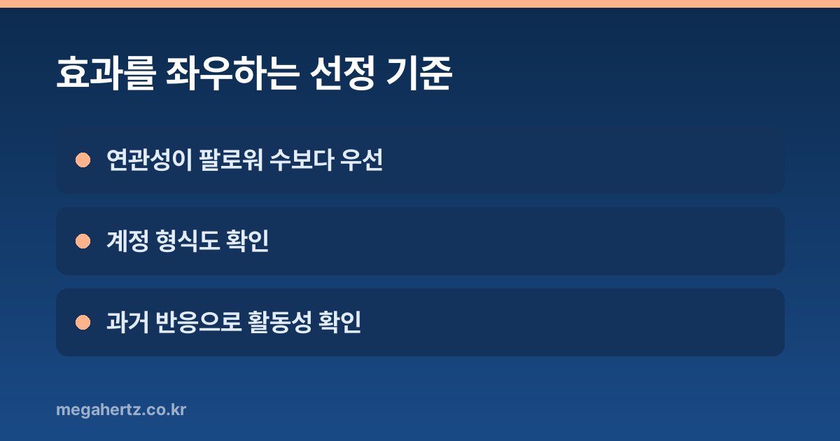 효과를 좌우하는 선정 기준
