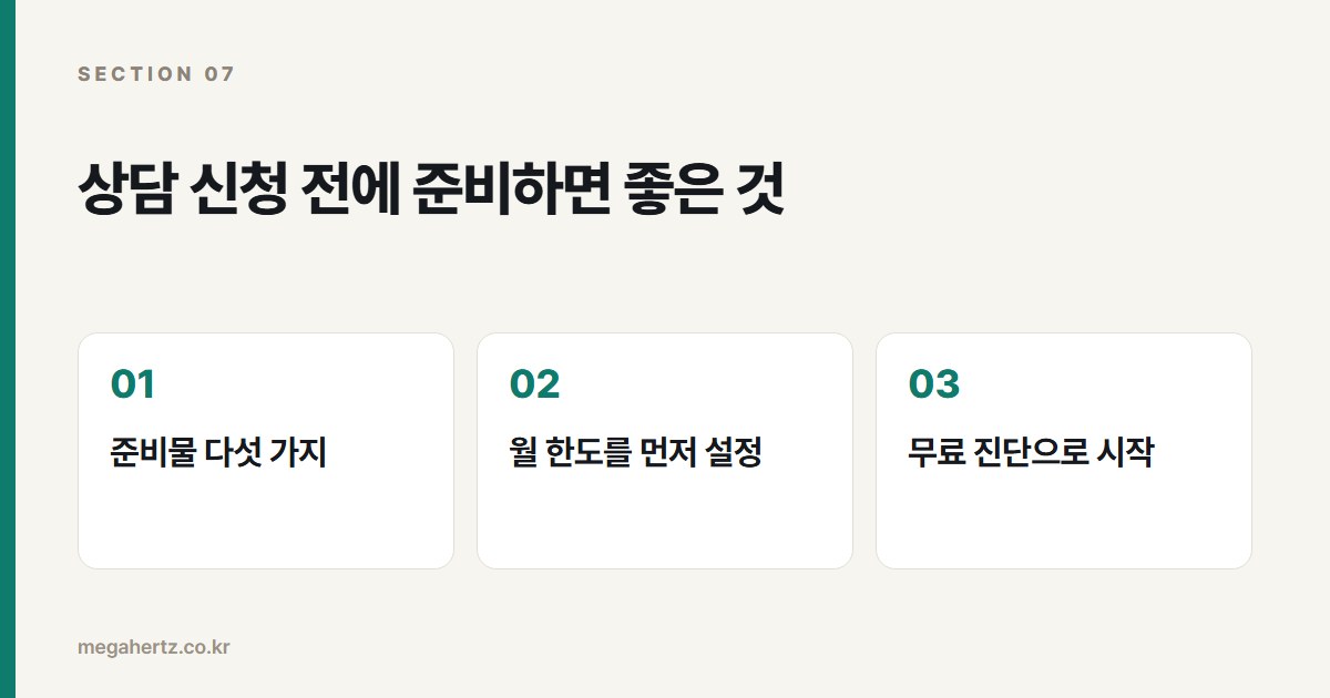 상담 신청 전에 준비하면 좋은 것