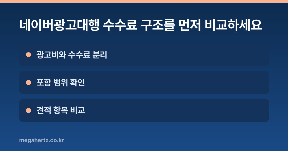네이버광고대행 수수료 구조를 먼저 비교하세요