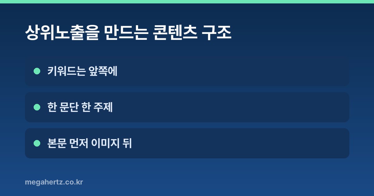 상위노출을 만드는 콘텐츠 구조