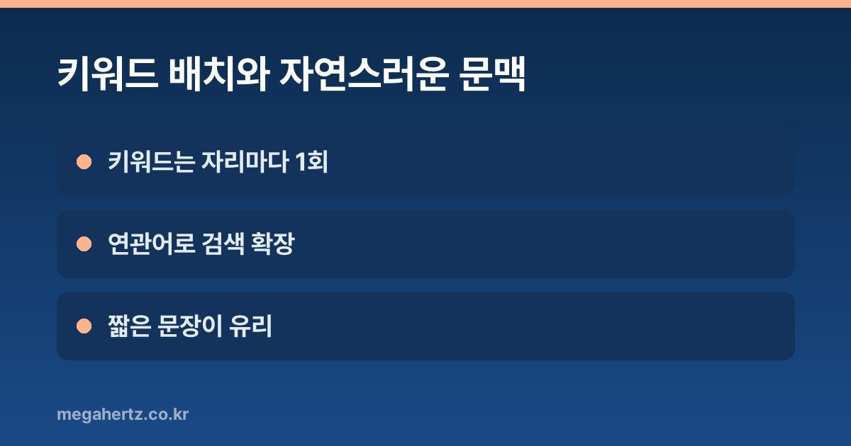 키워드 배치와 자연스러운 문맥