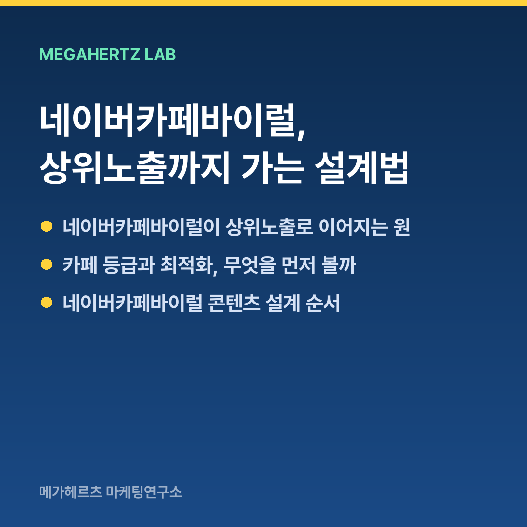 네이버카페바이럴, 상위노출까지 가는 설계법