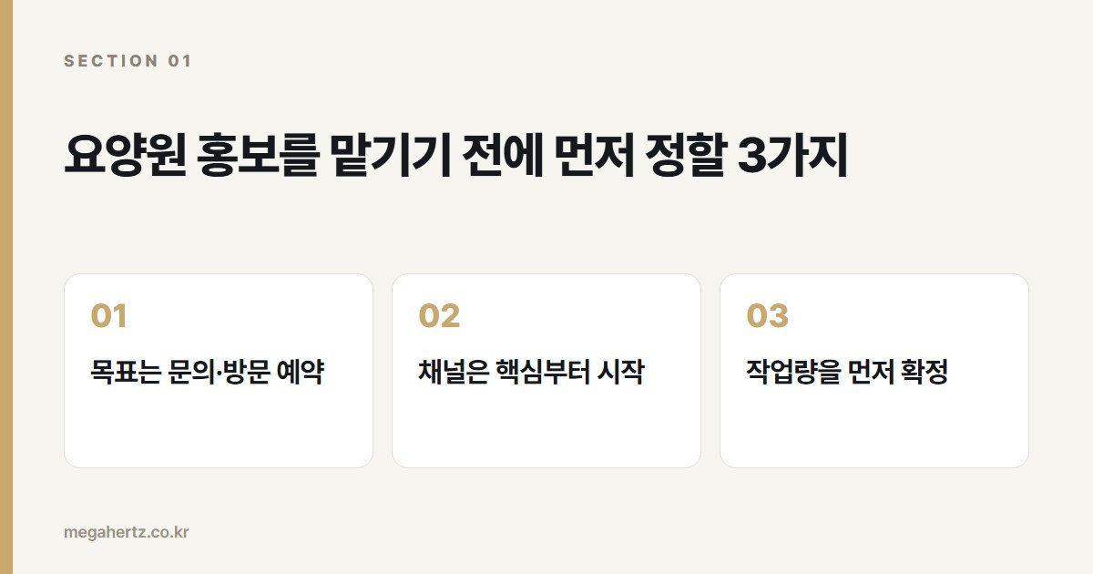 요양원 홍보를 맡기기 전에 먼저 정할 3가지