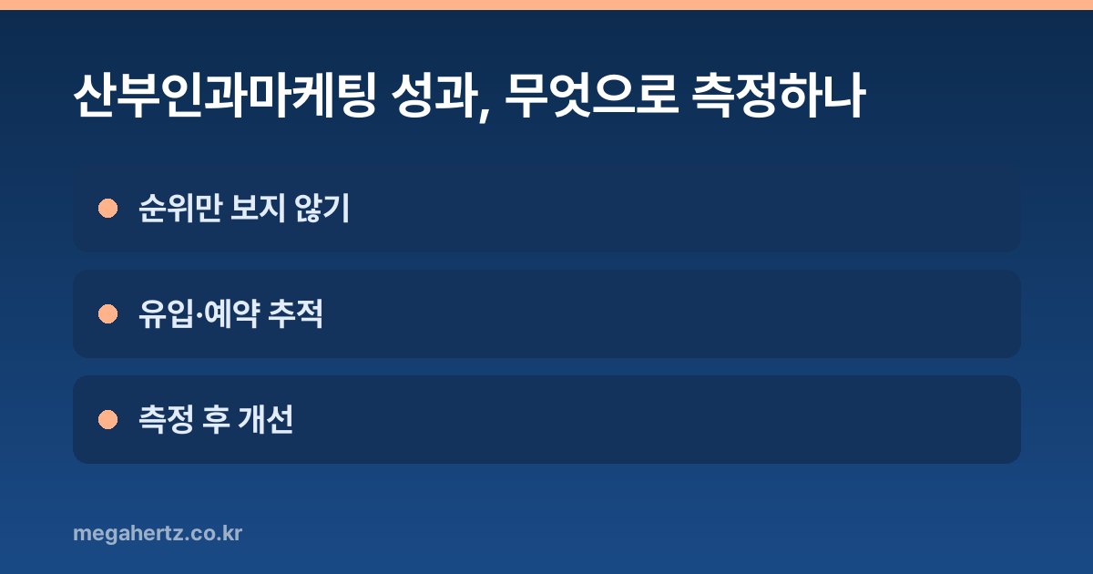 산부인과마케팅 성과, 무엇으로 측정하나