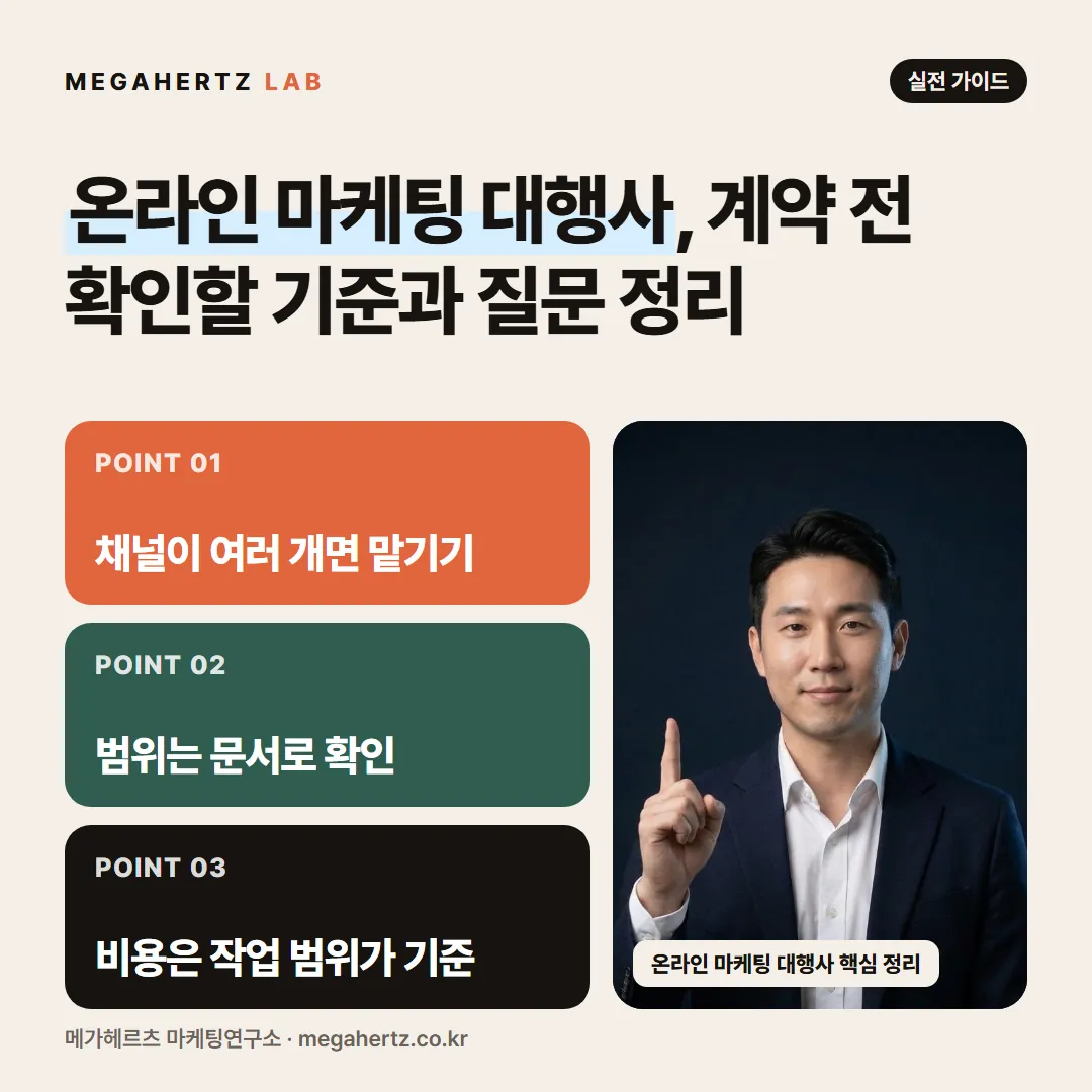 온라인 마케팅 대행사, 계약 전 확인할 기준과 질문 정리