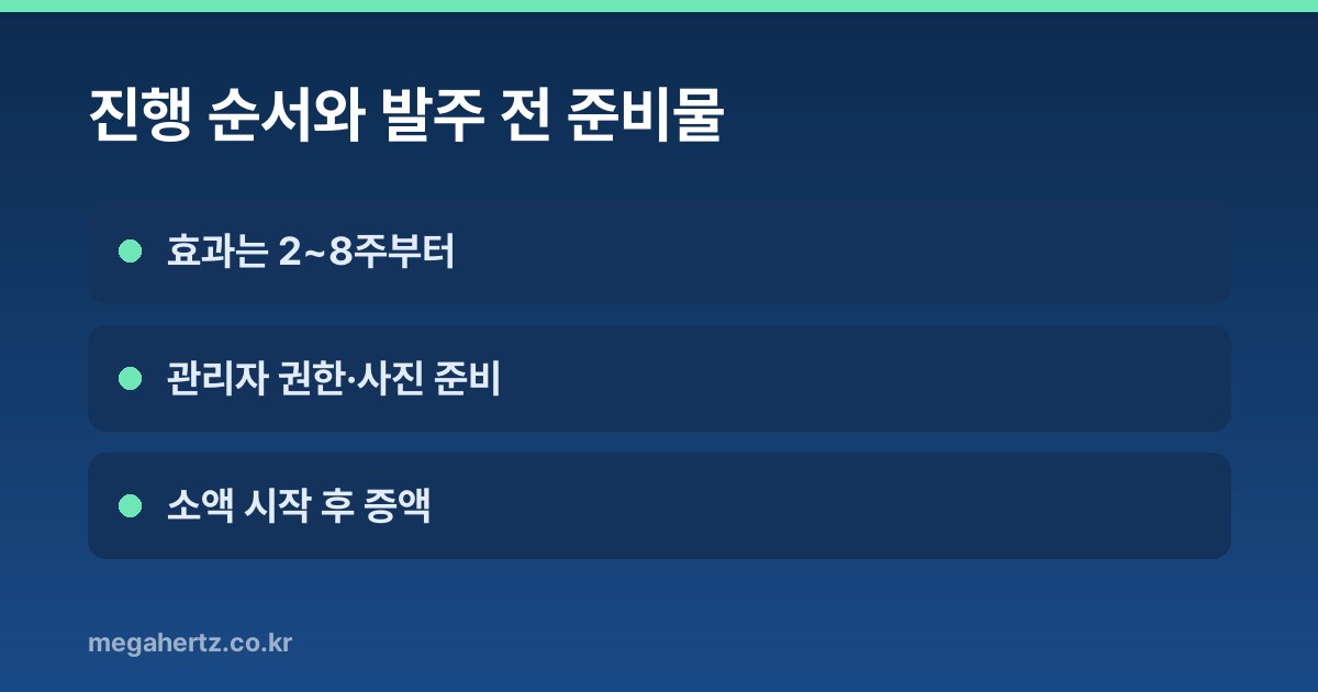 진행 순서와 발주 전 준비물