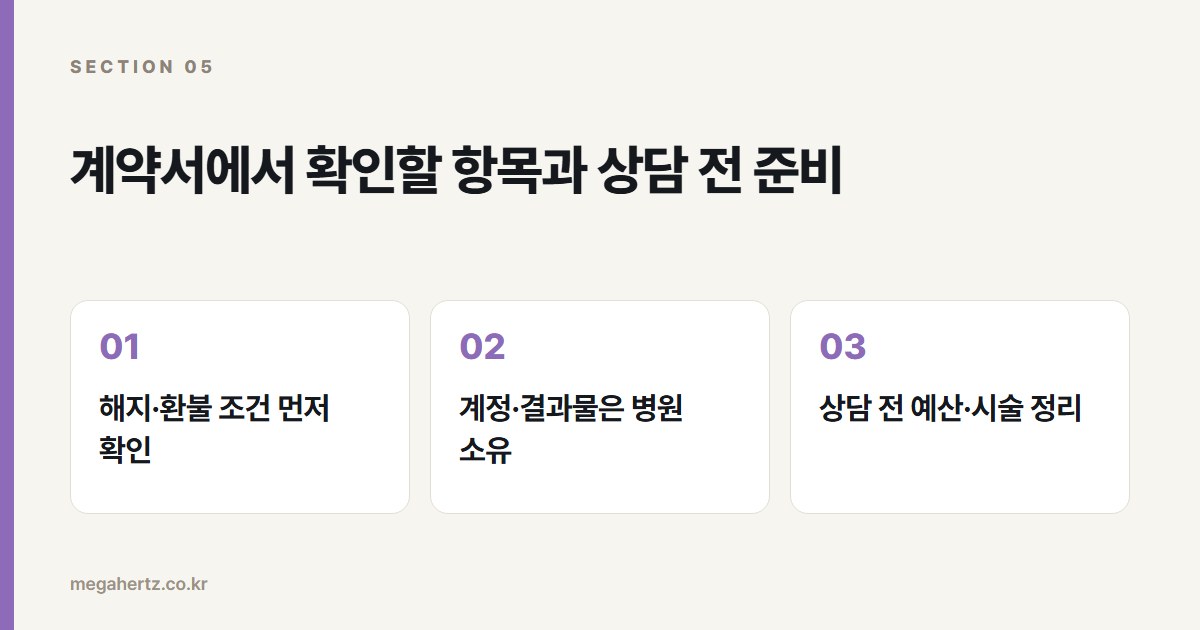 계약서에서 확인할 항목과 상담 전 준비