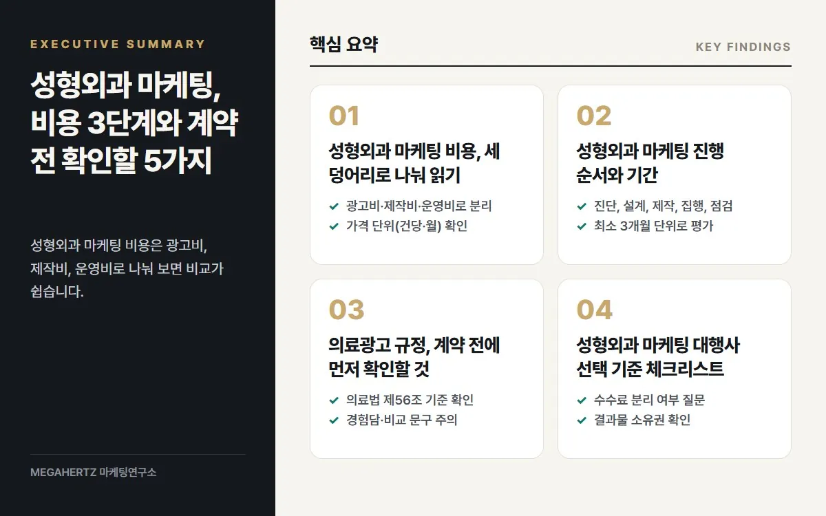성형외과 마케팅, 비용 3단계와 계약 전 확인할 5가지 핵심 요약