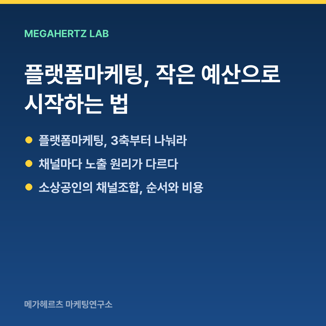 플랫폼마케팅, 작은 예산으로 시작하는 법