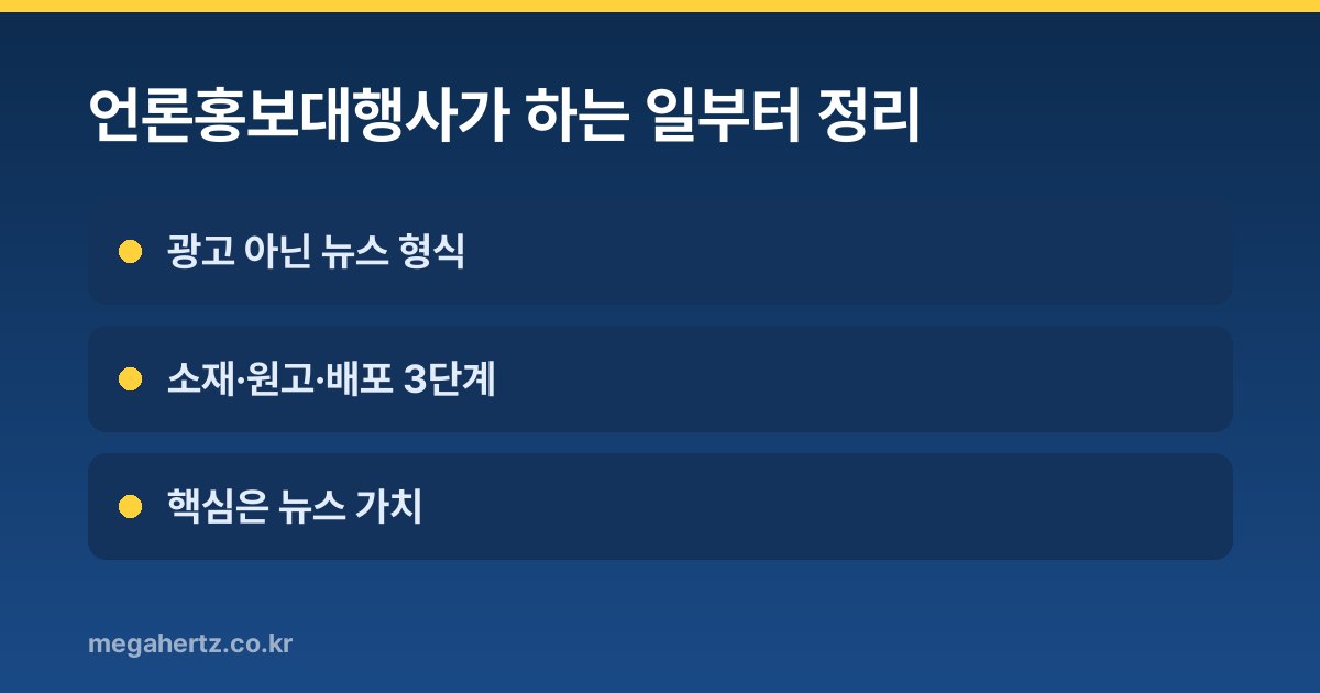 언론홍보대행사가 하는 일부터 정리