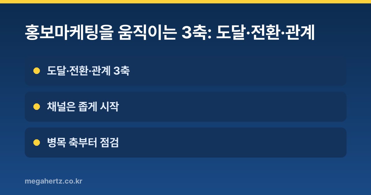 홍보마케팅을 움직이는 3축: 도달·전환·관계
