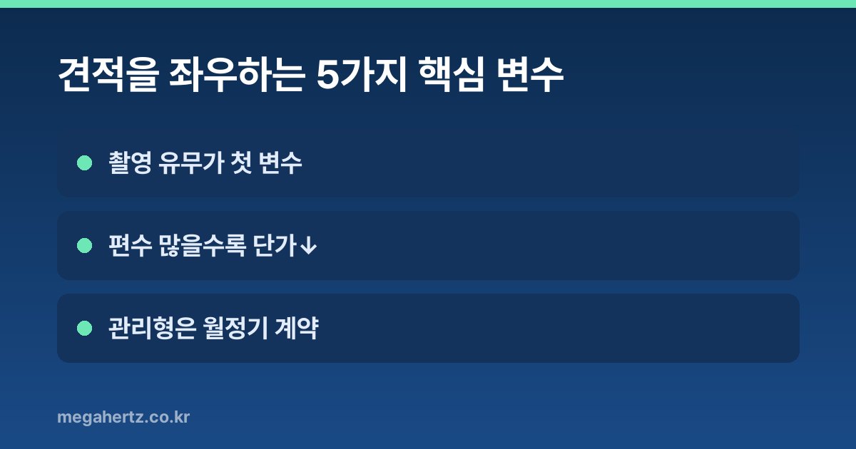 견적을 좌우하는 5가지 핵심 변수