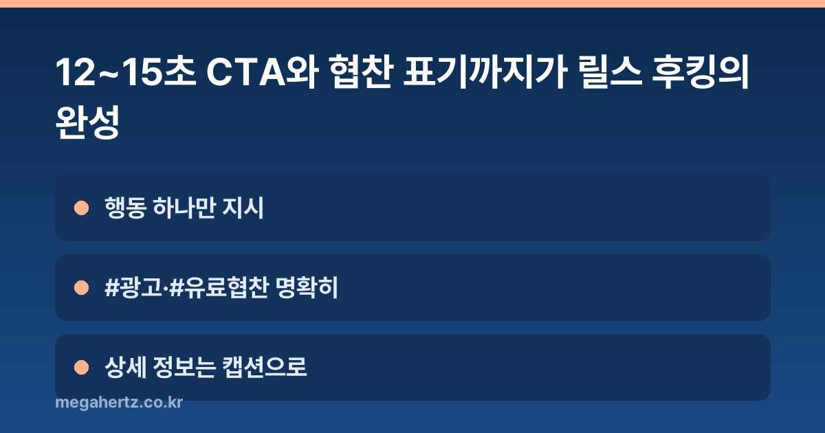 12~15초 CTA와 협찬 표기까지가 릴스 후킹의 완성