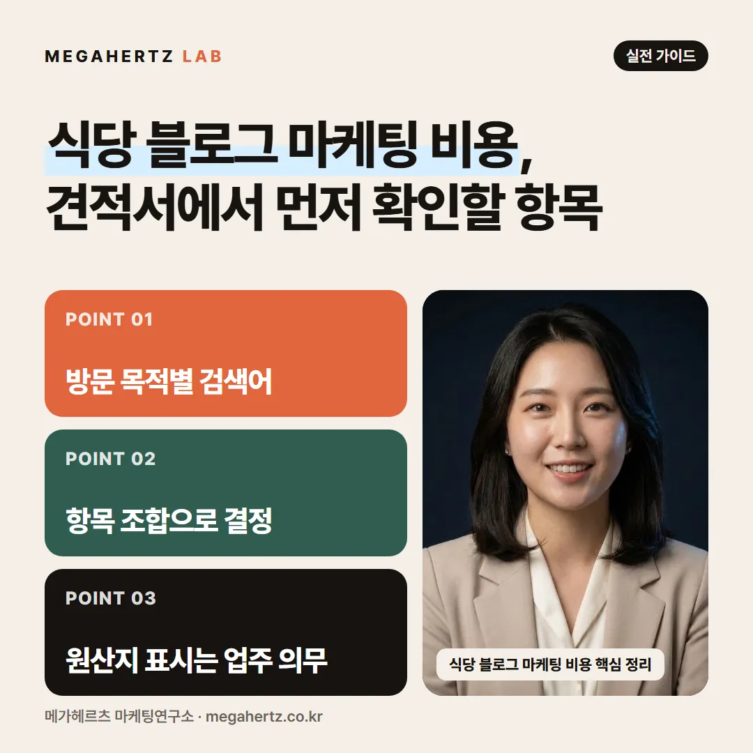 식당 블로그 마케팅 비용, 견적서에서 먼저 확인할 항목