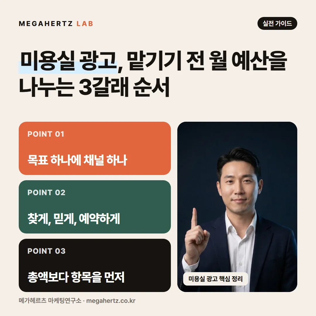 미용실 광고, 맡기기 전 월 예산을 나누는 3갈래 순서