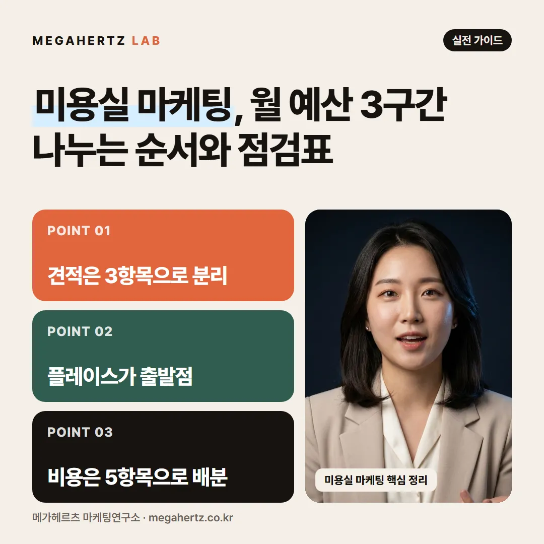 미용실 마케팅, 월 예산 3구간 나누는 순서와 점검표