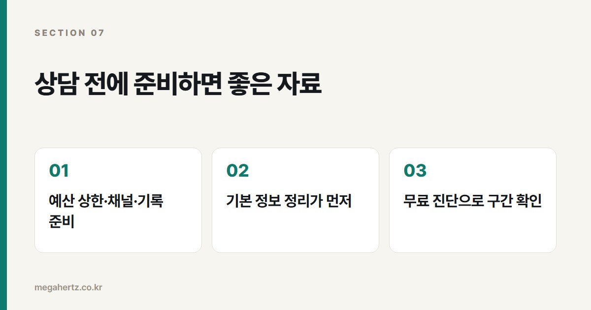 상담 전에 준비하면 좋은 자료