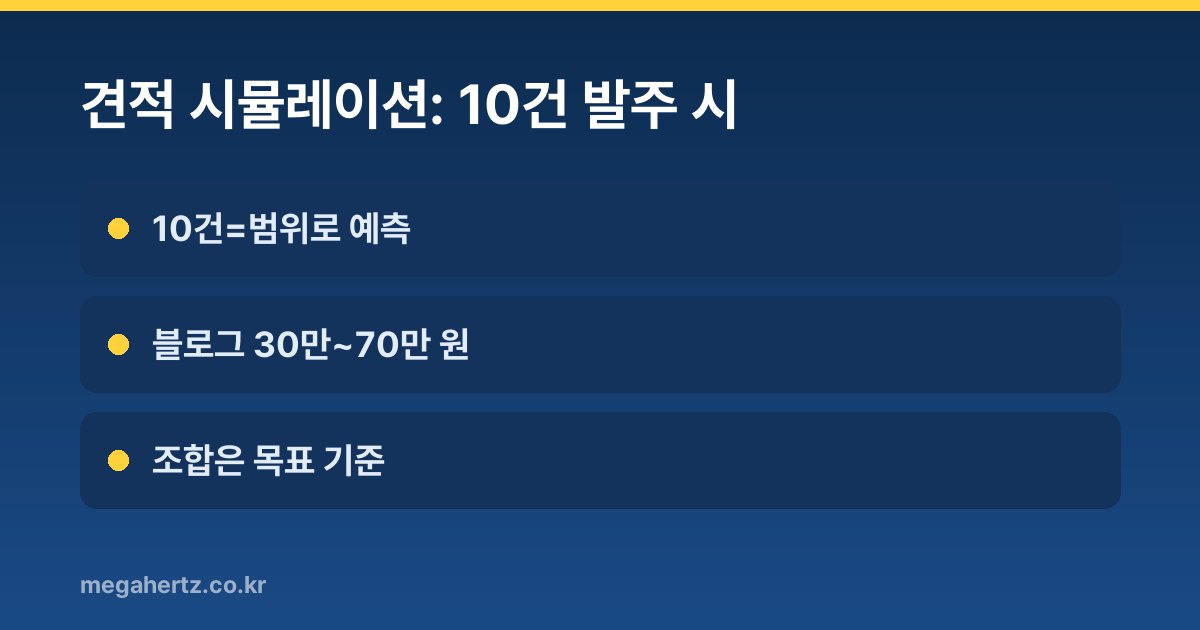견적 시뮬레이션: 10건 발주 시