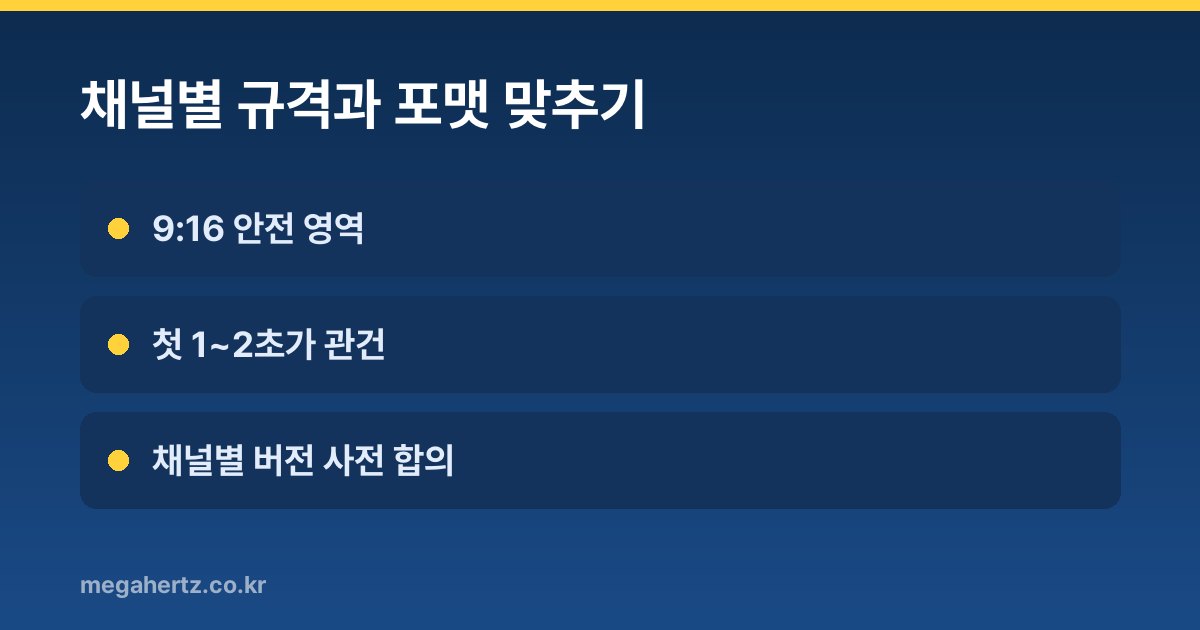 채널별 규격과 포맷 맞추기