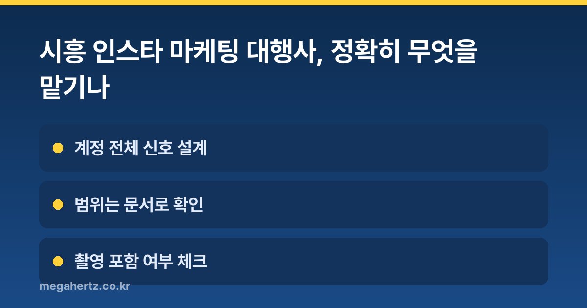 시흥 인스타 마케팅 대행사, 정확히 무엇을 맡기나
