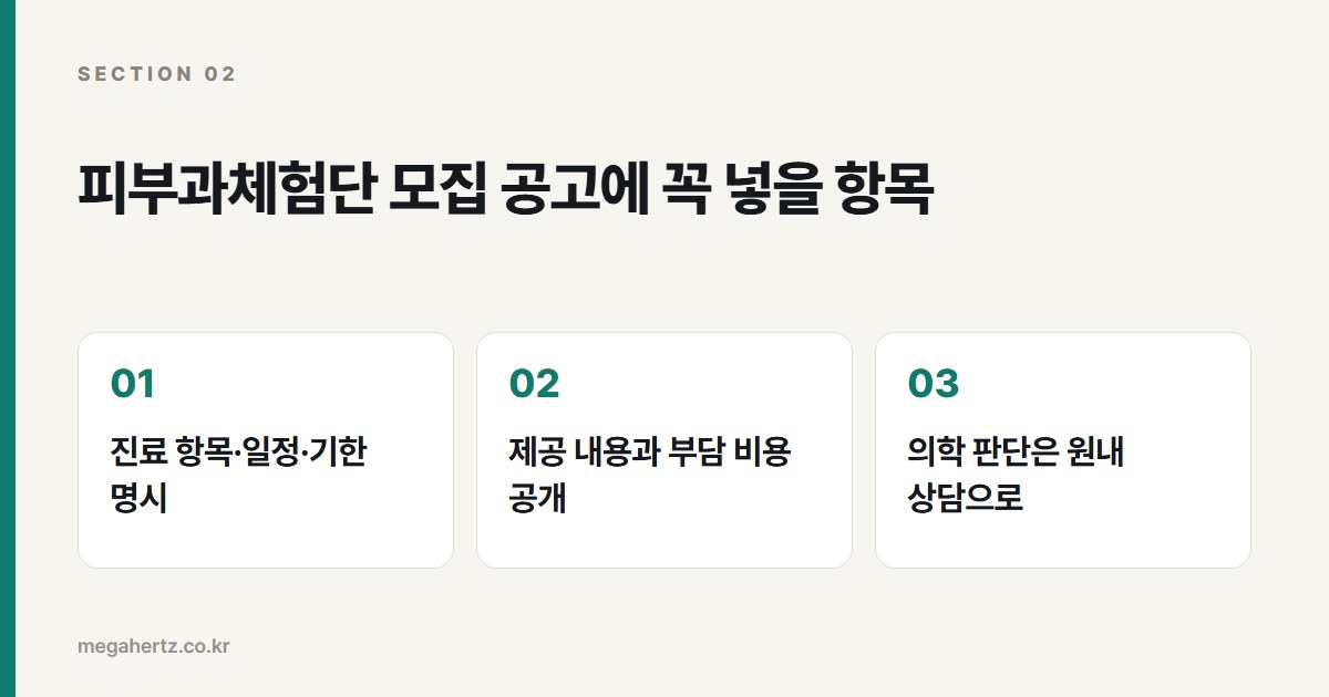 피부과체험단 모집 공고에 꼭 넣을 항목