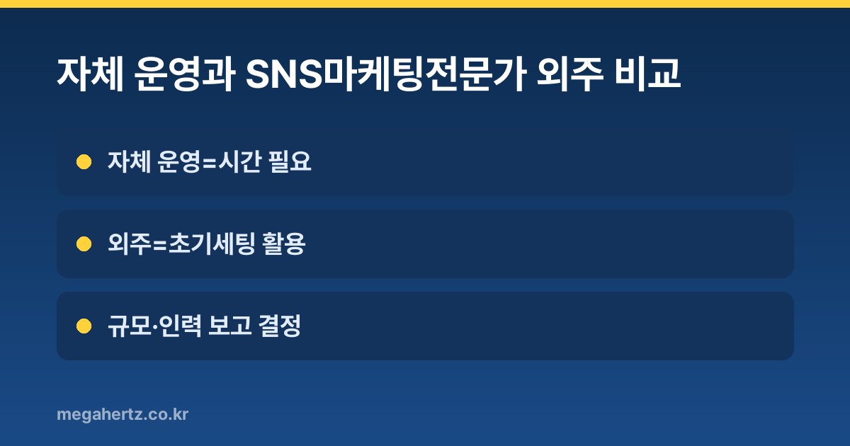 자체 운영과 SNS마케팅전문가 외주 비교