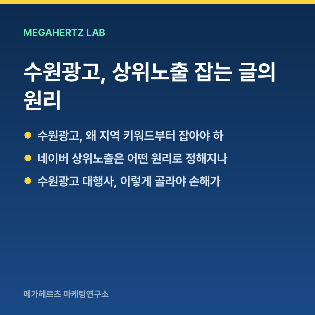 수원광고, 상위노출 잡는 글의 원리