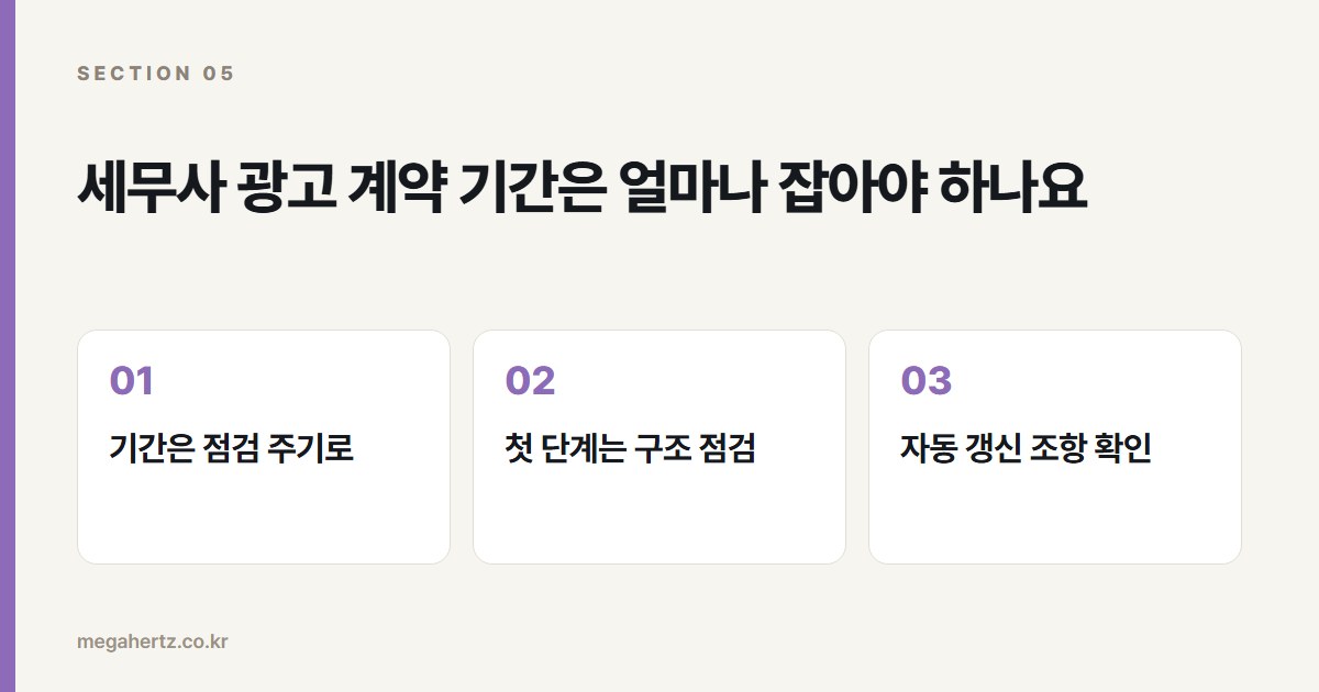 세무사 광고 계약 기간은 얼마나 잡아야 하나요