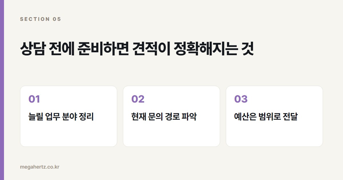 상담 전에 준비하면 견적이 정확해지는 것